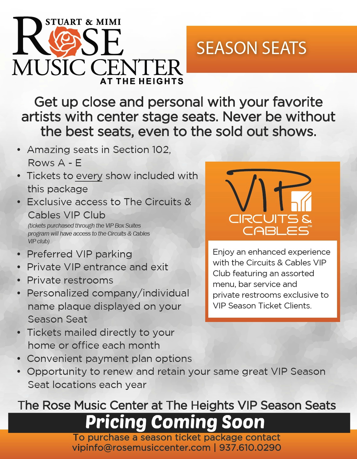 Rose Music Center Seating Chart A Visual Reference of Charts Chart